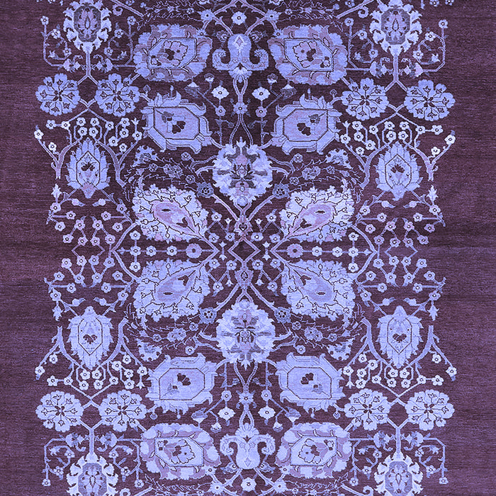 Machine Washable Oriental Blue Industrial Rug, wshurb3010blu