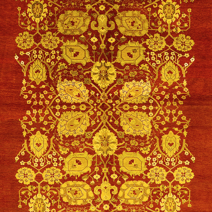 Machine Washable Oriental Yellow Industrial Rug, wshurb3010yw