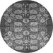 Round Oriental Gray Industrial Rug, urb3010gry