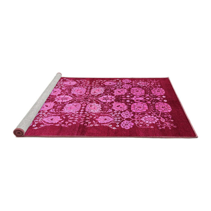 Sideview of Machine Washable Oriental Pink Industrial Rug, wshurb3010pnk