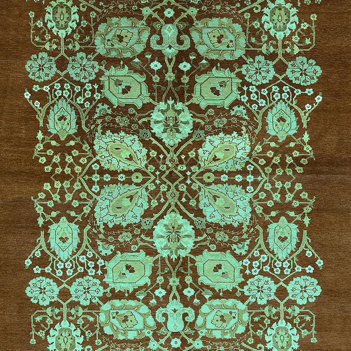 Machine Washable Oriental Turquoise Industrial Area Rugs, wshurb3010turq
