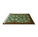 Sideview of Machine Washable Oriental Turquoise Industrial Area Rugs, wshurb3010turq