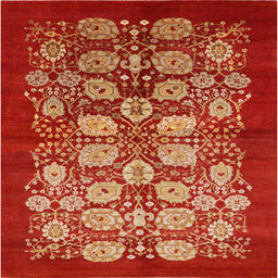Square Machine Washable Industrial Modern Red Rug, wshurb3010