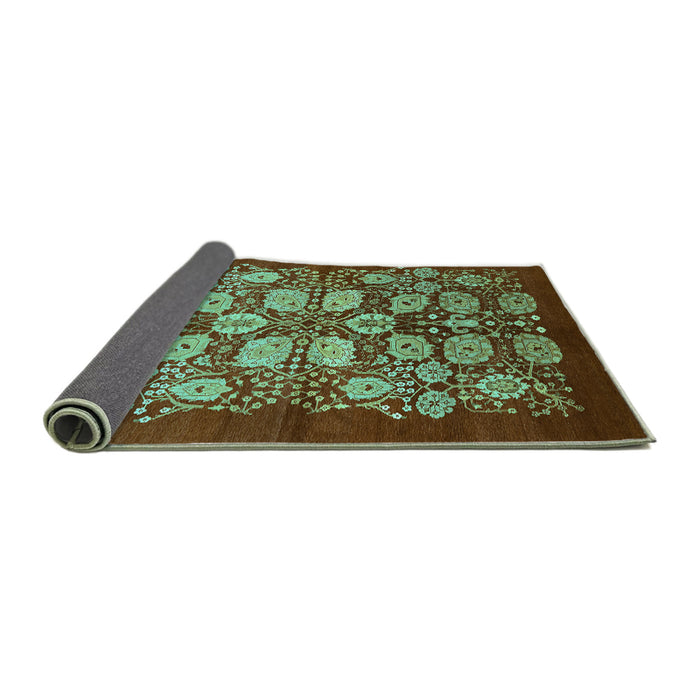 Sideview of Oriental Turquoise Industrial Rug, urb3010turq