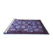 Sideview of Machine Washable Oriental Blue Industrial Rug, wshurb3010blu