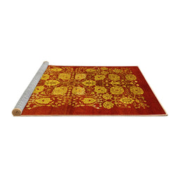 Sideview of Machine Washable Oriental Yellow Industrial Rug, wshurb3010yw