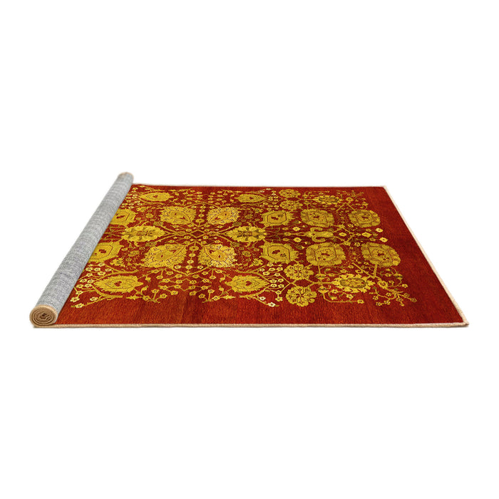 Sideview of Machine Washable Oriental Yellow Industrial Rug, wshurb3010yw