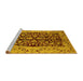 Sideview of Machine Washable Oriental Yellow Industrial Rug, wshurb3011yw