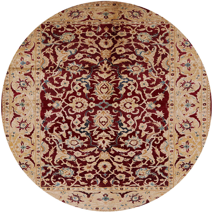 Round Mid-Century Modern Sandy Brown Oriental Rug, urb3011