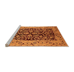 Sideview of Machine Washable Oriental Orange Industrial Area Rugs, wshurb3011org
