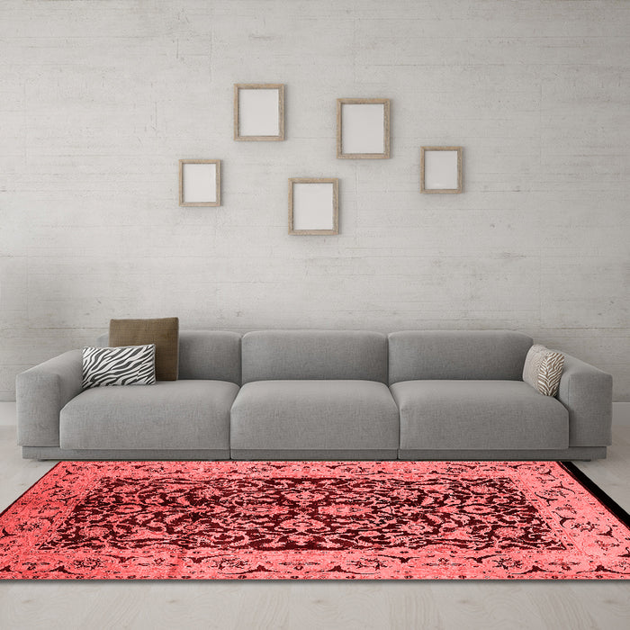 Industrial Red Washable Rugs