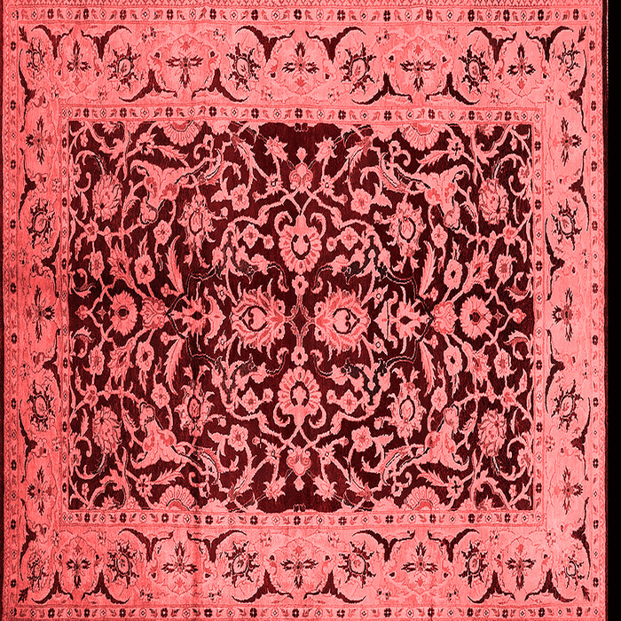 Machine Washable Oriental Red Industrial Rug, wshurb3011red