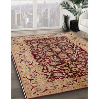 Mid-Century Modern Sandy Brown Oriental Rug, urb3011