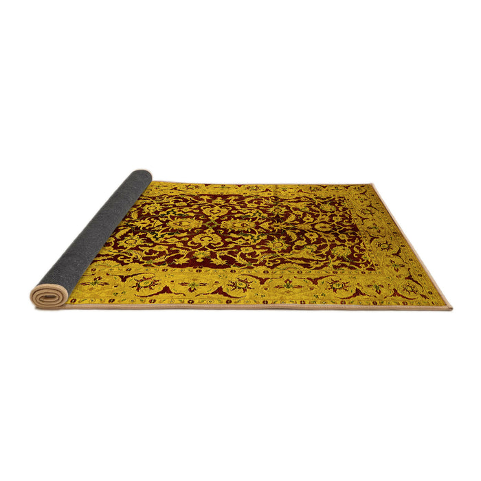 Sideview of Oriental Yellow Industrial Rug, urb3011yw