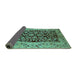 Sideview of Oriental Turquoise Industrial Rug, urb3011turq