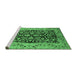 Sideview of Machine Washable Oriental Emerald Green Industrial Area Rugs, wshurb3011emgrn