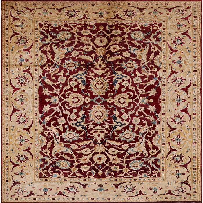 Square Mid-Century Modern Sandy Brown Oriental Rug, urb3011