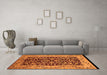 Machine Washable Oriental Orange Industrial Area Rugs in a Living Room, wshurb3011org