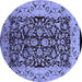 Round Oriental Blue Industrial Rug, urb3011blu