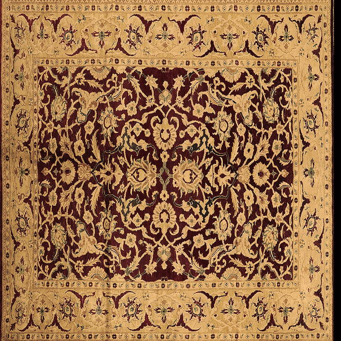 Square Machine Washable Oriental Brown Industrial Rug, wshurb3011brn