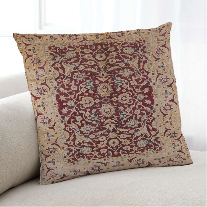 Lifestyle Image of Mid-Century Modern Urban Square Sandy Brown Throw Pillow, 18 inch by 18 inch, pwurb3011