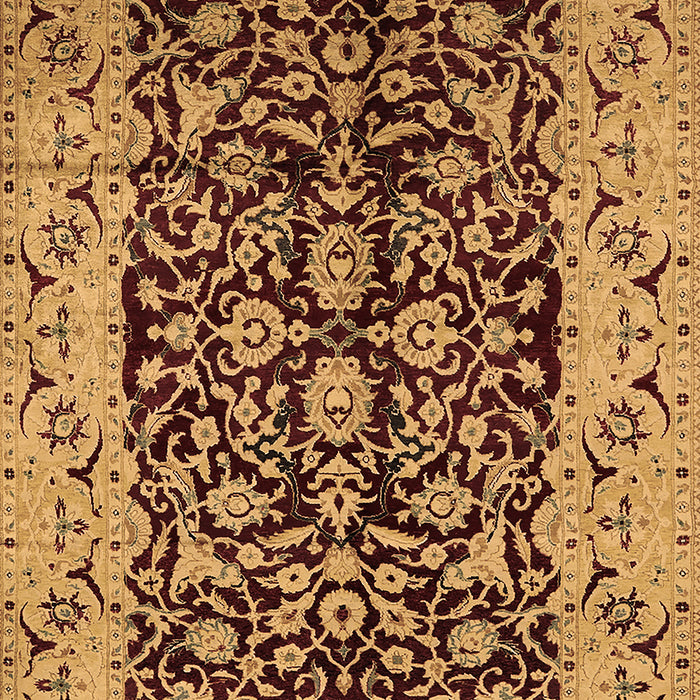 Machine Washable Oriental Brown Industrial Rug, wshurb3011brn
