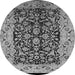 Round Oriental Gray Industrial Rug, urb3011gry