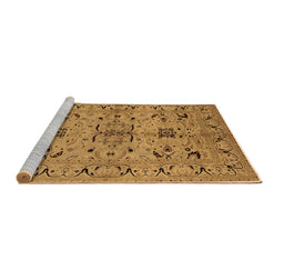 Sideview of Machine Washable Oriental Brown Industrial Rug, wshurb3012brn