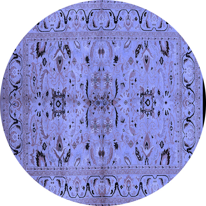Round Oriental Blue Industrial Rug, urb3012blu