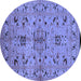 Round Oriental Blue Industrial Rug, urb3012blu