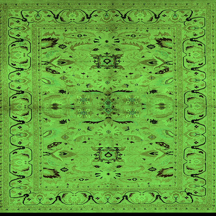 Square Machine Washable Oriental Green Industrial Area Rugs, wshurb3012grn