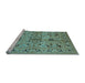 Sideview of Machine Washable Oriental Light Blue Industrial Rug, wshurb3012lblu