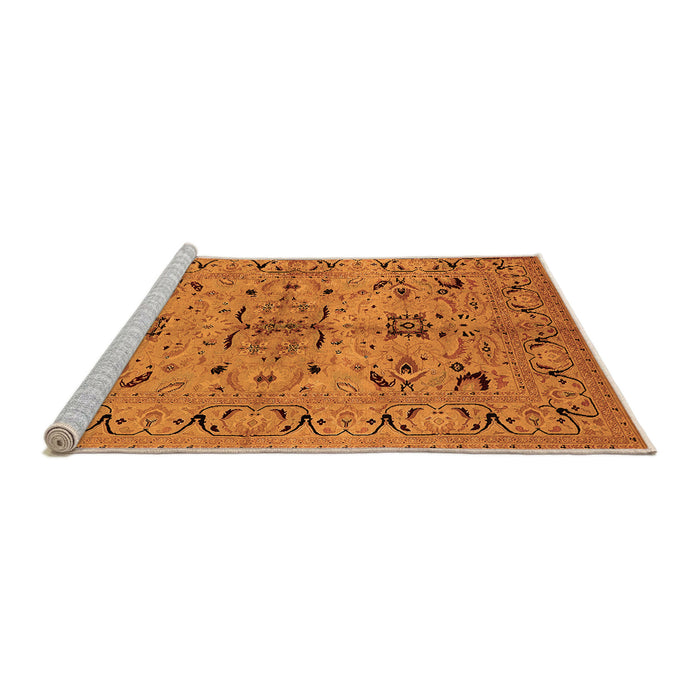 Sideview of Machine Washable Oriental Orange Industrial Area Rugs, wshurb3012org
