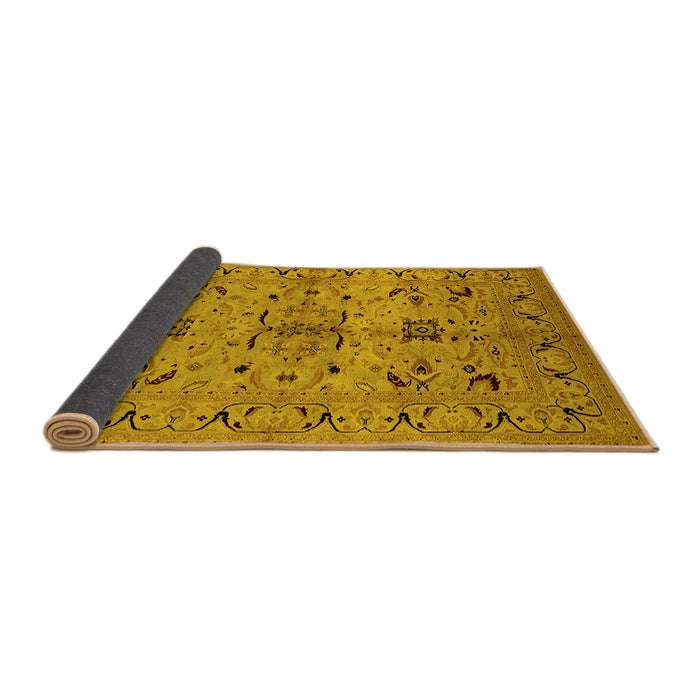 Sideview of Oriental Yellow Industrial Rug, urb3012yw