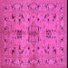 Square Machine Washable Oriental Pink Industrial Rug, wshurb3012pnk