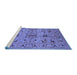 Sideview of Machine Washable Oriental Blue Industrial Rug, wshurb3012blu