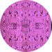 Round Oriental Purple Industrial Rug, urb3012pur