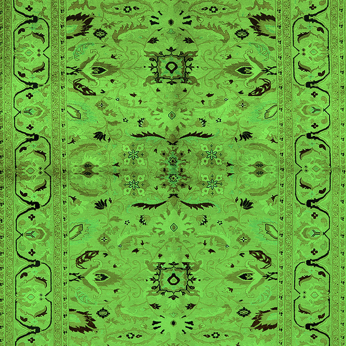 Machine Washable Oriental Green Industrial Area Rugs, wshurb3012grn