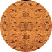 Round Oriental Orange Industrial Rug, urb3012org