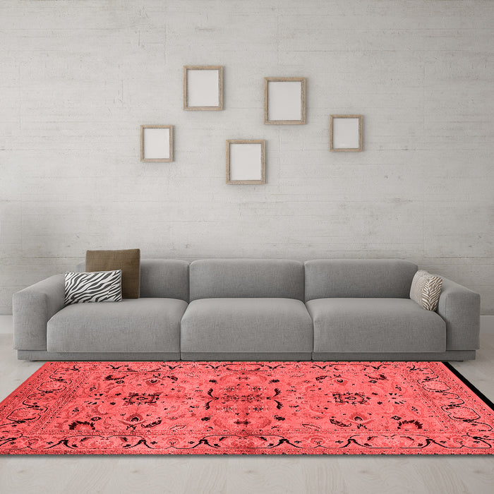 Industrial Red Washable Rugs
