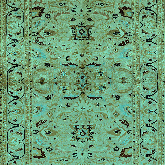 Machine Washable Oriental Turquoise Industrial Area Rugs, wshurb3012turq