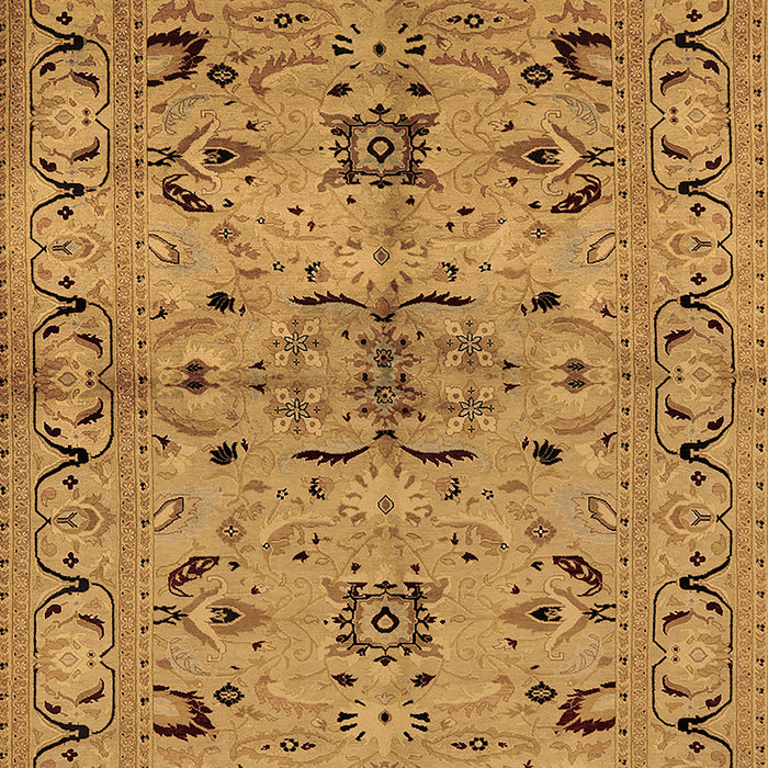 Machine Washable Oriental Brown Industrial Rug, wshurb3012brn