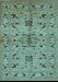 Machine Washable Oriental Light Blue Industrial Rug, wshurb3012lblu