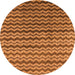 Round Oriental Orange Industrial Rug, urb3013org