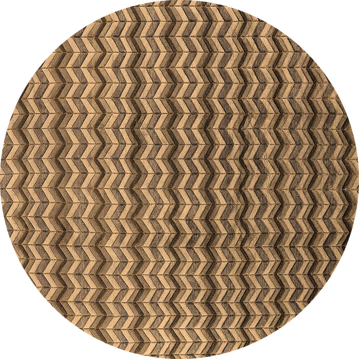 Round Oriental Brown Industrial Rug, urb3013brn