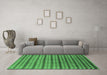 Machine Washable Oriental Emerald Green Industrial Area Rugs in a Living Room,, wshurb3013emgrn