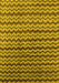 Machine Washable Oriental Yellow Industrial Rug, wshurb3013yw