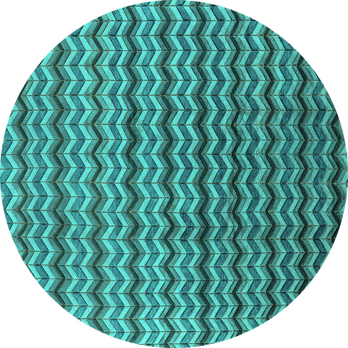 Round Oriental Turquoise Industrial Rug, urb3013turq