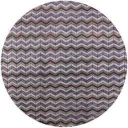 Round Mid-Century Modern Purple Oriental Rug, urb3013