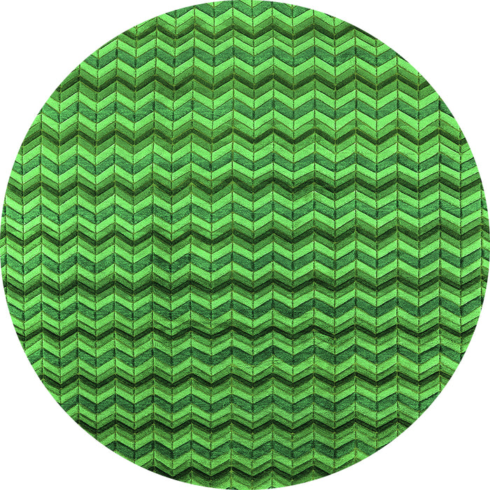 Round Oriental Green Industrial Rug, urb3013grn